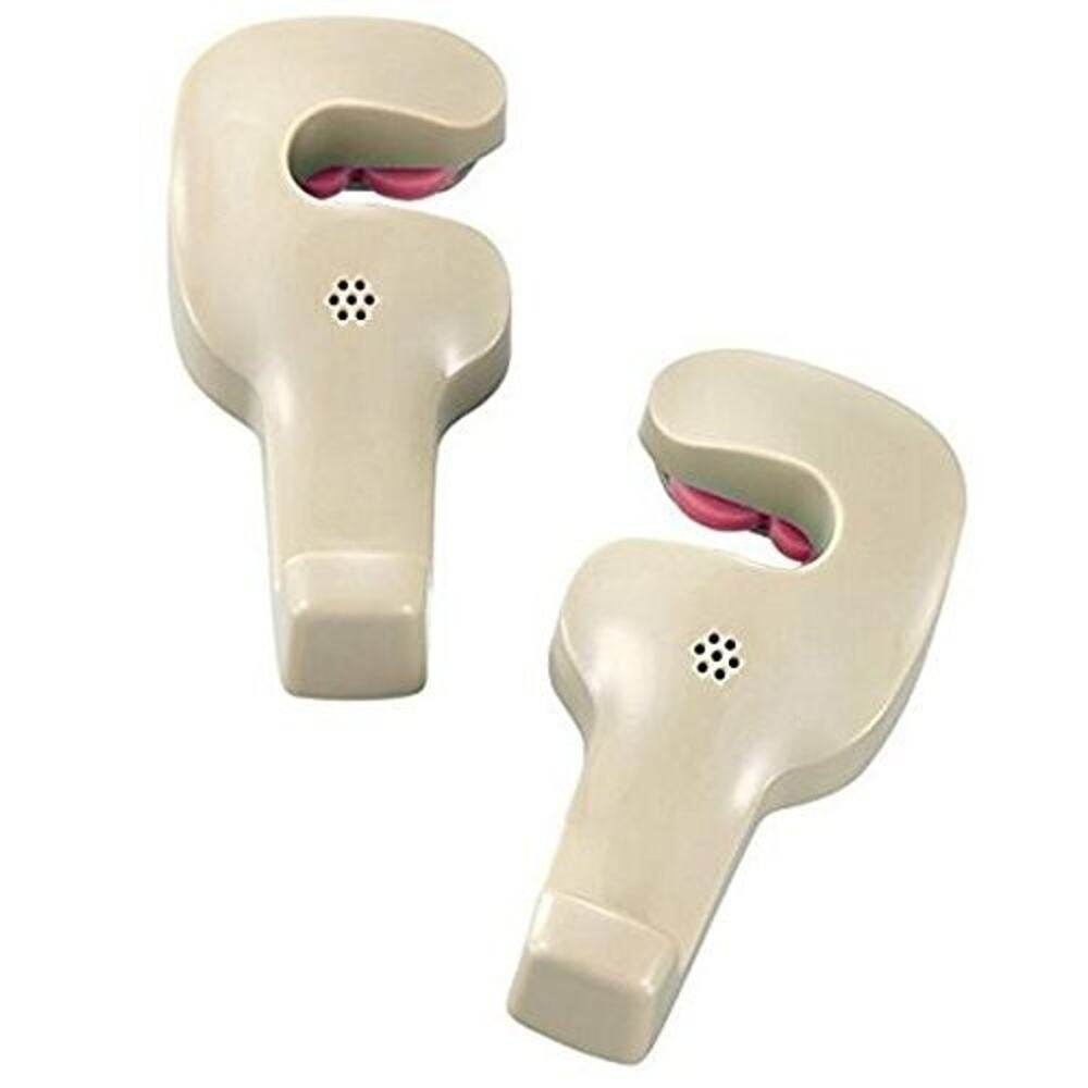 Car Headrest Hook Hanger Purse Grocery Bags 2pc Beige Plastic